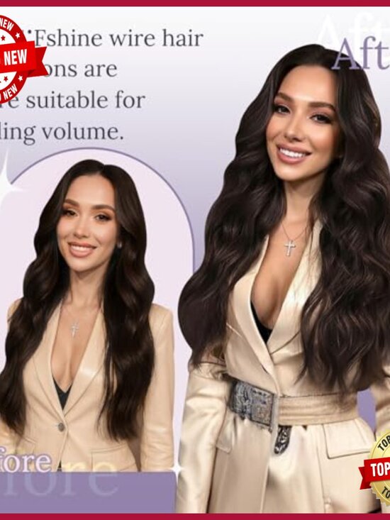 16 Inch Human Hair Extensions with Adjustable Wire Clip for Volume main image 5